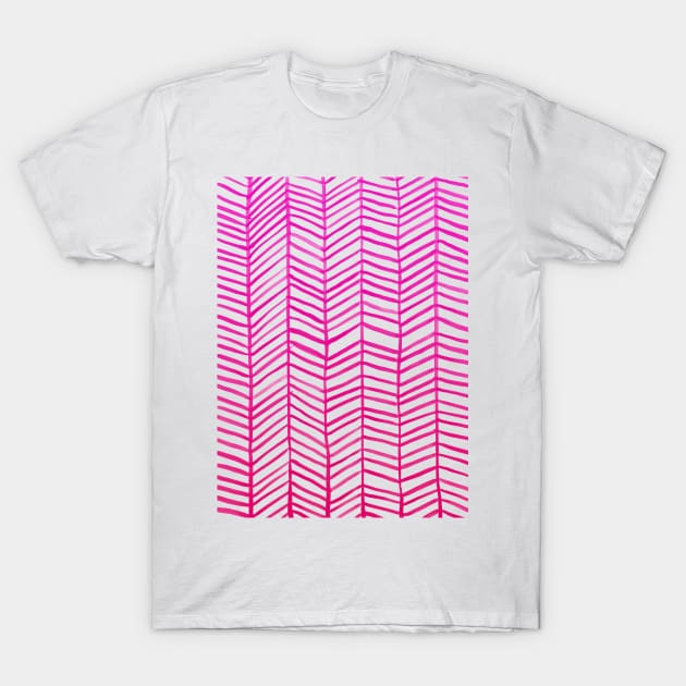 Herringbone Pink T-Shirt by CatCoq